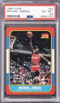 1986-87 Fleer #57 Michael Jordan Rookie Card – PSA EX-MT+ 6.5